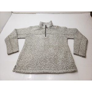 Dylan True Grit Womens Pullover 1/4 Zip Mock Collar Sherpa Pockets Grey Size S
